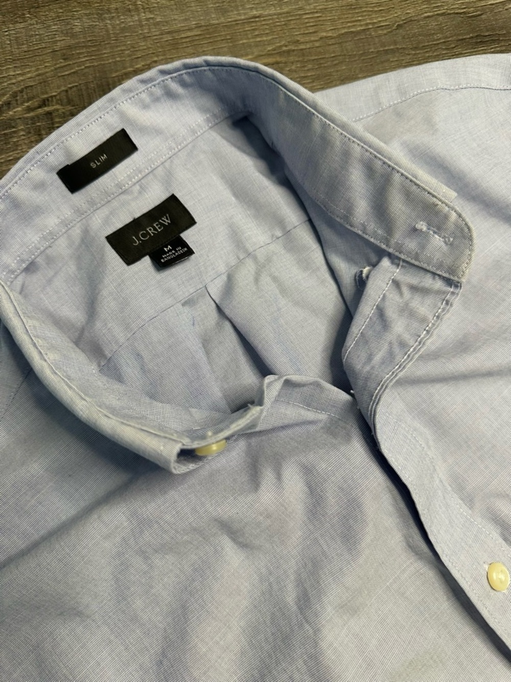J. Crew Light Blue Casual Button-Down Dress Shirt Preppy - Slim Fit Medium